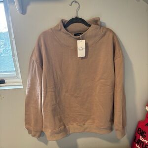 oversized mock neck sweatshirt